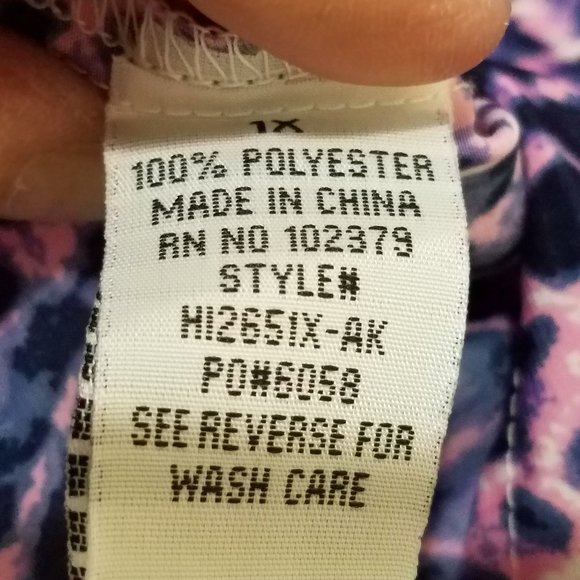 pink blue white sleeveless split back blouse tunic - Picture 4 of 5